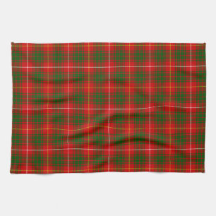Bruce tartan red green plaid kitchen towel