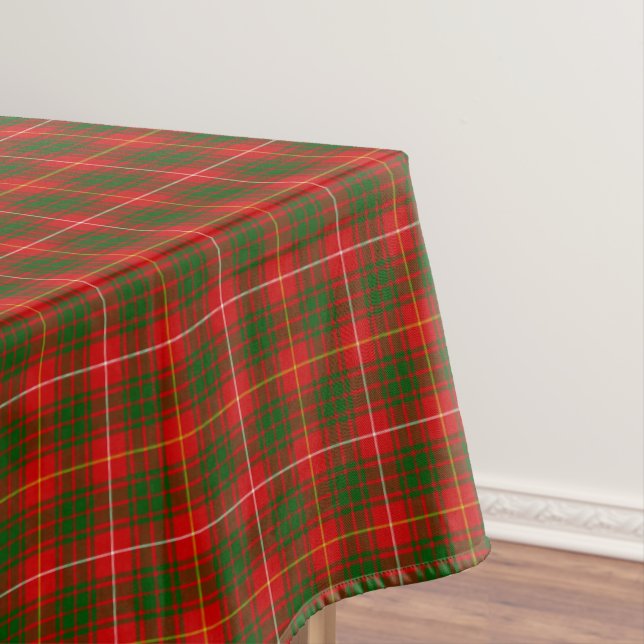 Bruce tartan red green plaid tablecloth (In Situ)