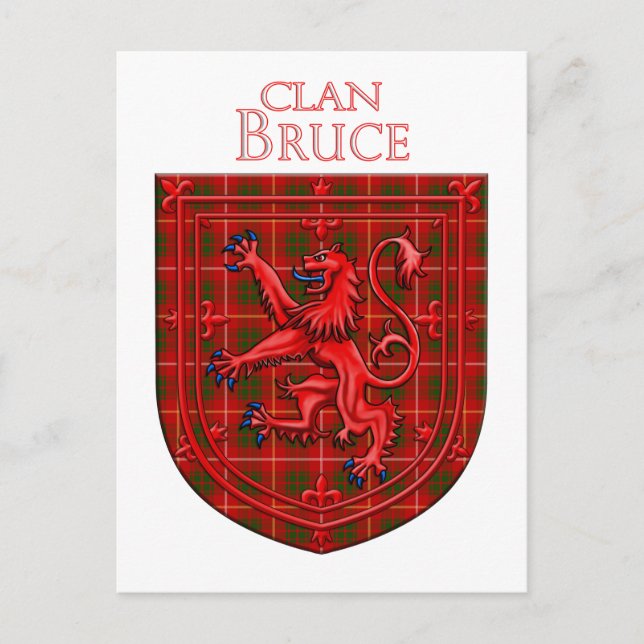 Bruce Tartan Scottish Plaid Lion Rampant Postcard (Front)