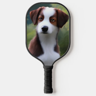 Bruce The Border Collie Puppy, Pickleball Paddle