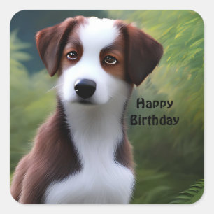 Bruce The Border Collie Puppy, Stickers Anniversai