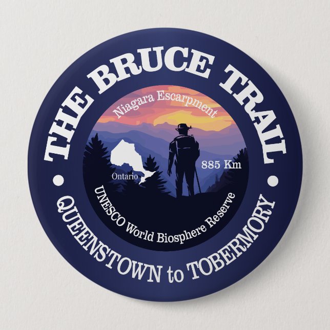 Bruce Trail (rd2) 4 Inch Round Button (Front)