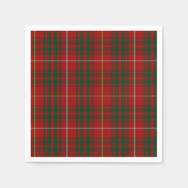 Brue Clan Tartan Plaid Paper Napkins (Front)