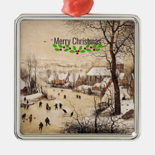 Bruegel the Elder - Winter Landscape, Metal Ornament