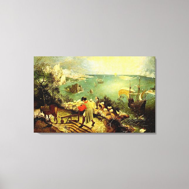 Bruegel's Landscape with the Fall of Icarus - 1558 Canvas Print (Front)