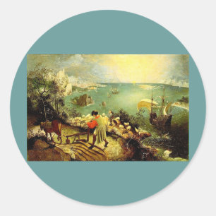 Bruegel's Landscape with the Fall of Icarus - 1558 Classic Round Sticker