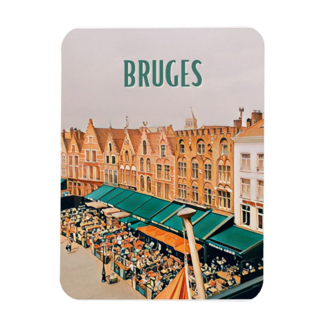 Bruges Belgique Photo Vintage  Magnet (Vertical)