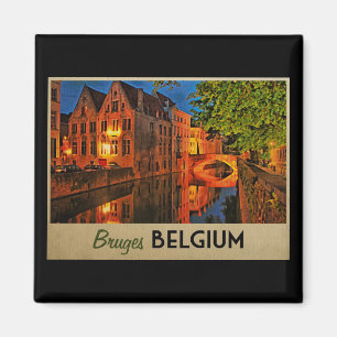 Bruges Belgium At Night Magnet