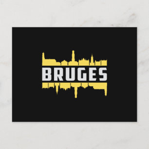 Bruges Belgium City Skyline Cityscape Funny Gift Postcard