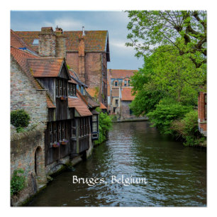 Bruges, Belgium (labelled) Poster