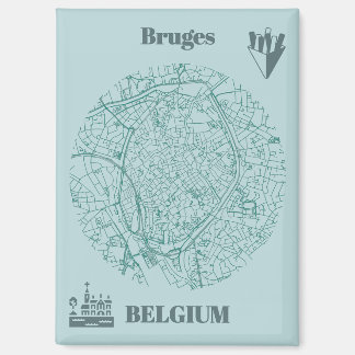 Bruges, Belgium Map Magnet