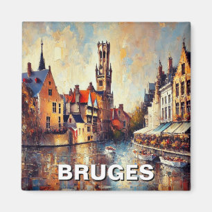 Bruges Belgium Travel Souvenir Painting Magnet