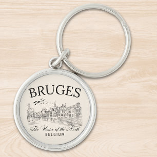 Bruges Canal City – Vintage Belgium Look  Keychain