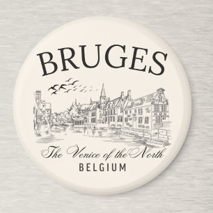 Bruges Canal City – Vintage Belgium Look Magnet