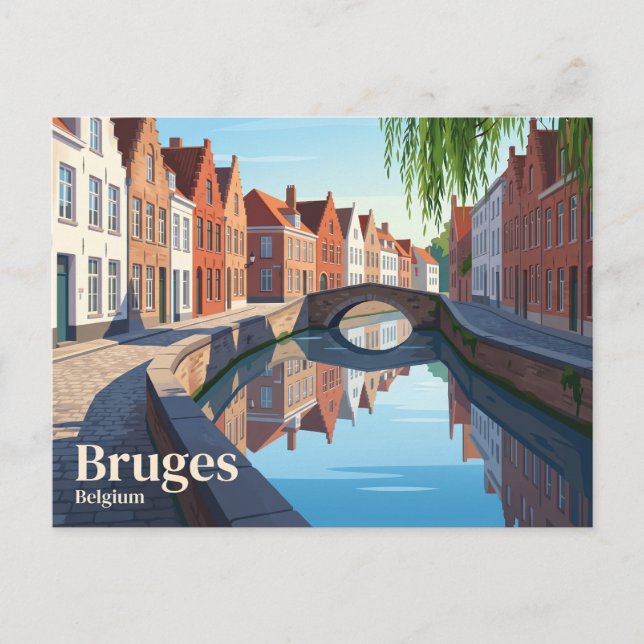 Bruges Canals Belgium Postcard (Front)