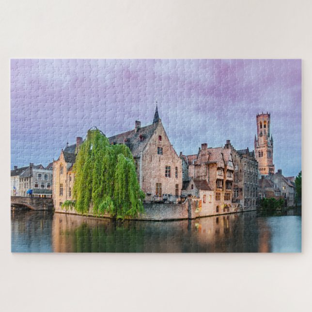 Bruges old town and Belfry tower Jigsaw Puzzle (Horizontal)