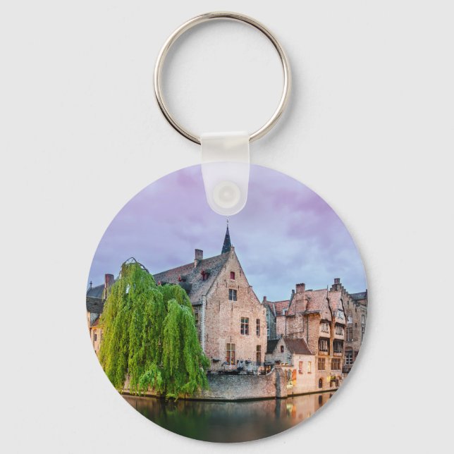 Bruges old town and Belfry tower Keychain (Front)