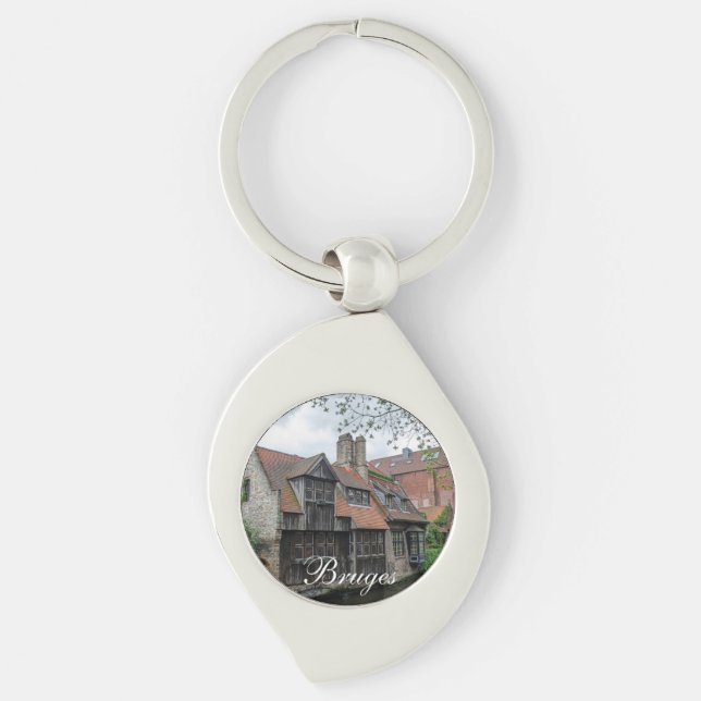 Bruges old town in Belgium Keychain (Front)