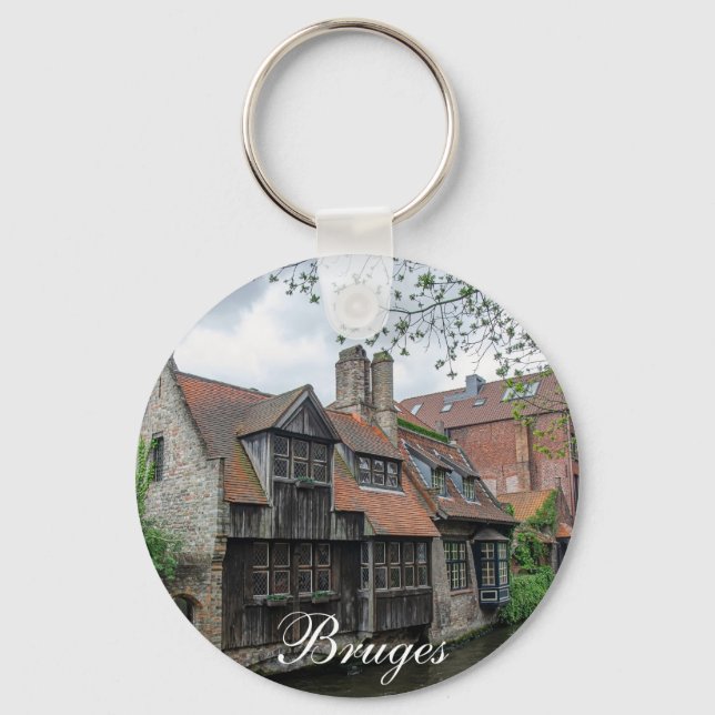 Bruges old town in Belgium Keychain (Front)