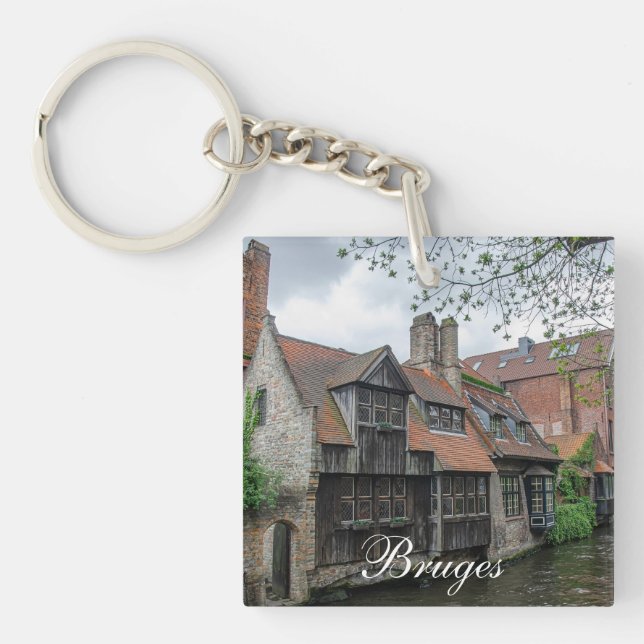 Bruges old town in Belgium Keychain (Front)