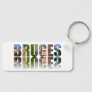 Bruges text photo composition keychain