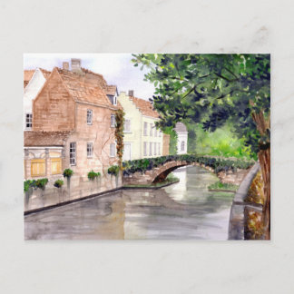 Bruges Watercolor Painting by Farida Greenfield Postcard