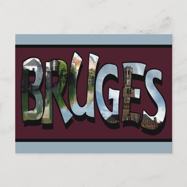 Bruges Word Art Postcard (Front)