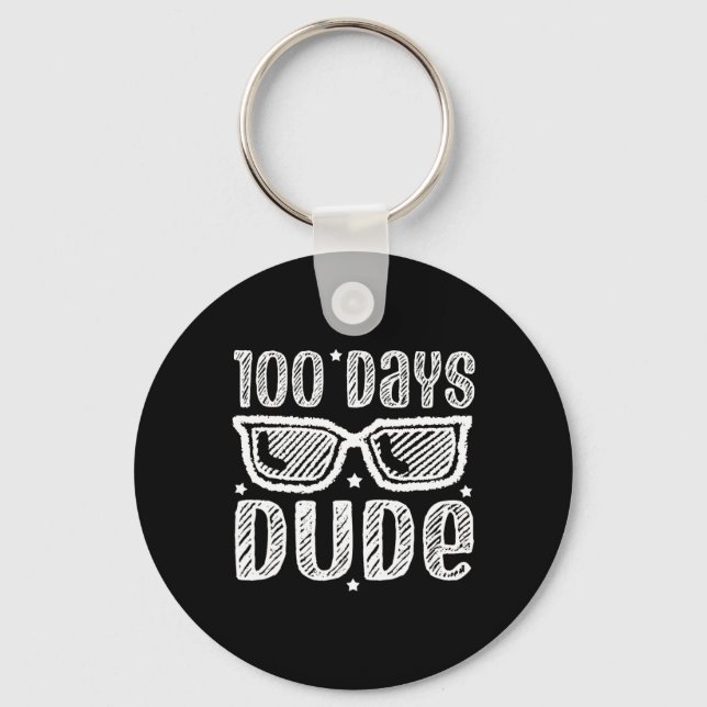 Bruh 100 Days Of School Dude Funny 100th Day Of Sc Keychain (Front)