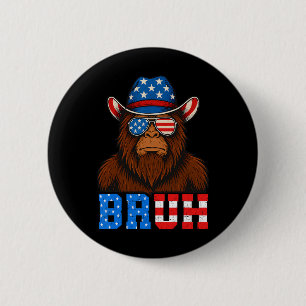 Bruh 4th Of July Boys Kids Fourth Of July Bigfoot 2 Inch Round Button