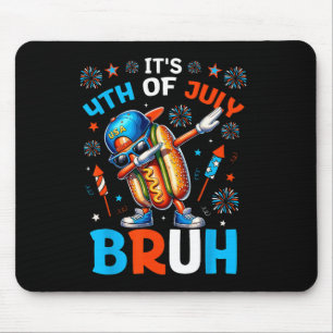 Bruh 4th Of July Boys Kids Hotdog Funny Fourth Of  Mouse Pad