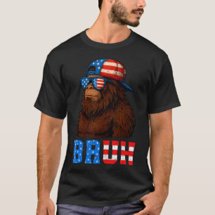 Bruh 4th Of July Teens Boys Kids Patriotic Bigfoot T-Shirt