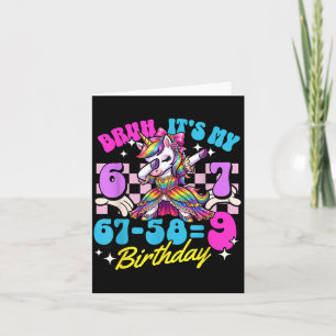 Bruh 67-589 9th Birthday Unicorn Dabbing Girl Kid Card