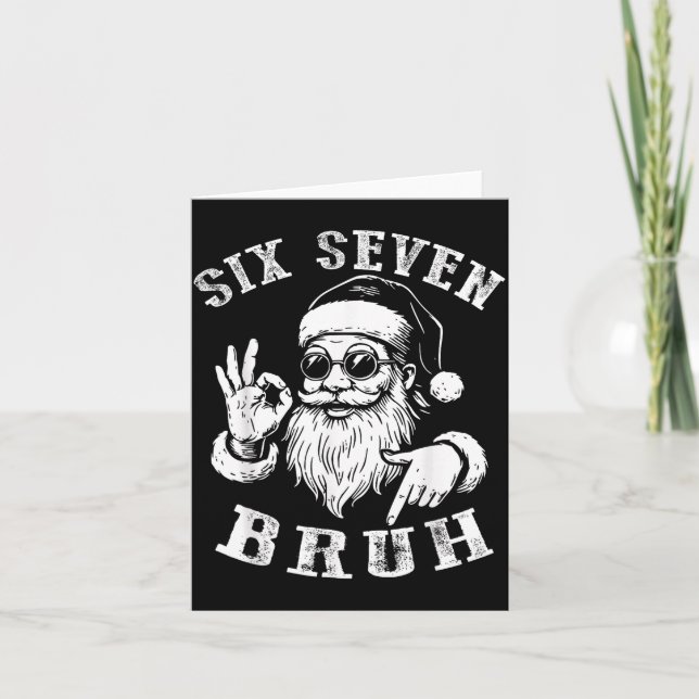 Bruh 67 Christmas Santa Six Seven 6 7 Boys Christm Card (Front)