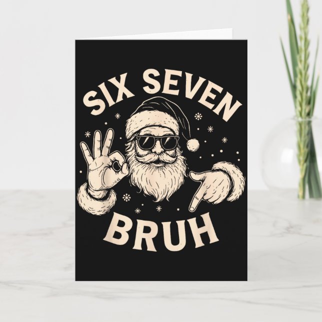 Bruh 67 Christmas Santa Six Seven 6 7 Boys Christm Card (Front)