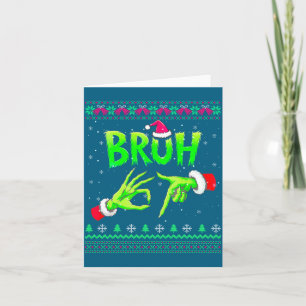 Bruh 67 Christmas Ugly Sweater Six Seven Meme 6 7 Card