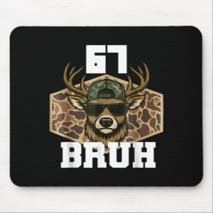 Bruh 67 Deer Funny Deer Hunting Camo Hat Youth Tee Mouse Pad