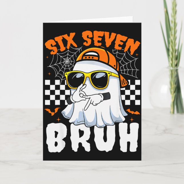 Bruh 67 Halloween Funny Six Seven Meme Brainrot Gh Card (Front)