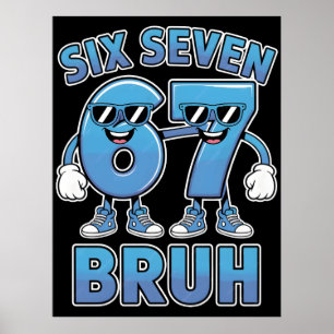 Bruh 67 Meme Funny Retro Script Slang Apparel Poster