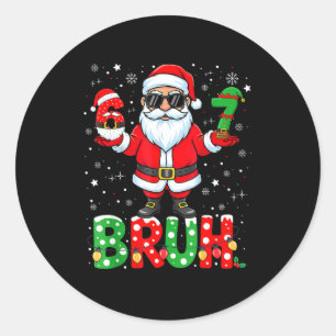 Bruh 67 Six Seven 6 7 Meme Christmas Funny Boy Gir Classic Round Sticker