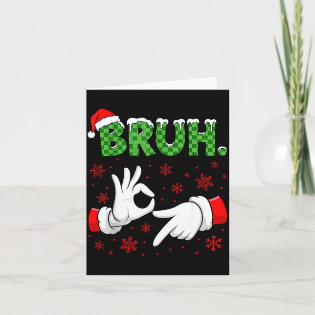Bruh 67 Six Seven 6 7 Meme Christmas Funny Gen Alp Card (Front)