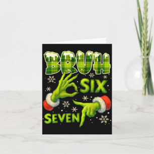 Bruh 67 Six Seven 6 7 Meme Christmas Funny Gen Alp Card