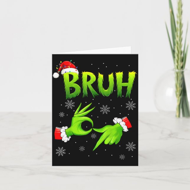 Bruh 67 Six Seven 6 7 Meme Christmas Funny Gen Alp Card (Front)