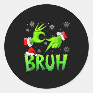 Bruh 67 Six Seven 6 7 Meme Christmas Funny Gen Alp Classic Round Sticker
