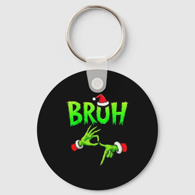 Bruh 67 Six Seven 6 7 Meme Christmas Funny Gen Alp Keychain (Front)