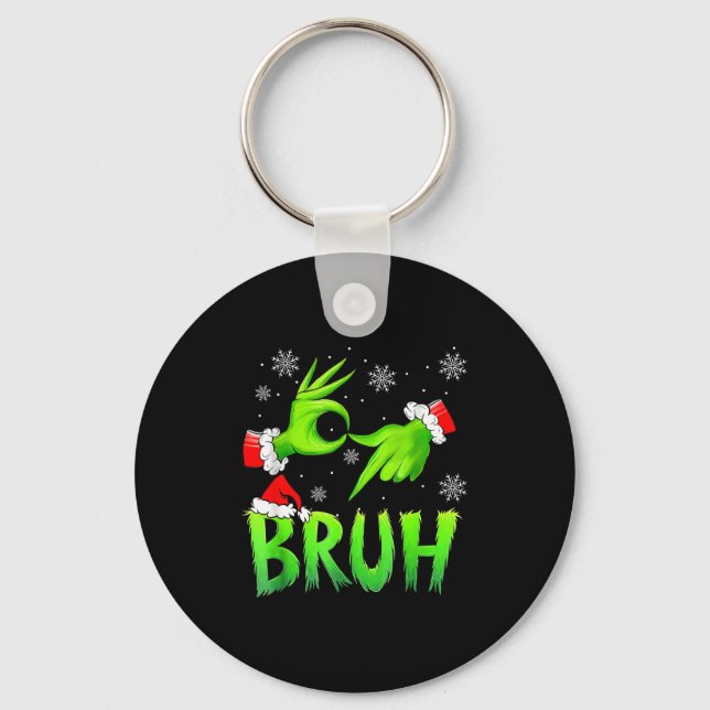 Bruh 67 Six Seven 6 7 Meme Christmas Funny Gen Alp Keychain (Front)