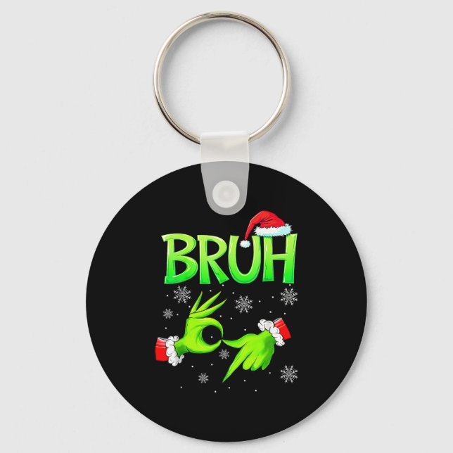 Bruh 67 Six Seven 6 7 Meme Christmas Funny Gen Alp Keychain (Front)