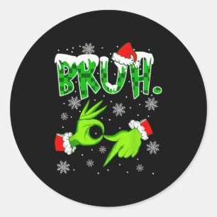 Bruh 67 Six Seven 6 7 Meme Christmas Funny Gen Z S Classic Round Sticker