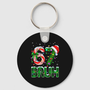 Bruh 67 Six Seven 6 7 Meme Christmas Tree Candy Ca Keychain