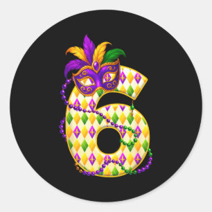 Bruh 67 Six Seven 6 7 Meme Funny Mardi Gras Kids M Classic Round Sticker