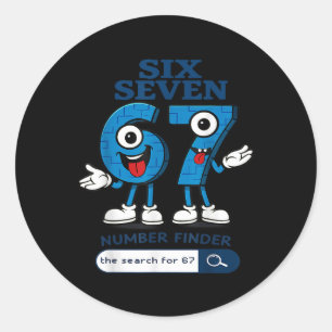 Bruh 67 Six Seven 6-7 Talian Brainrot Meme For Kid Classic Round Sticker